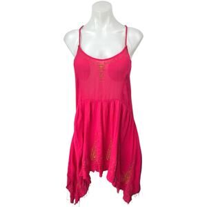 Free People Intimately Pink Paisley Embroidered Sleeveless Tunic Dress Size XS